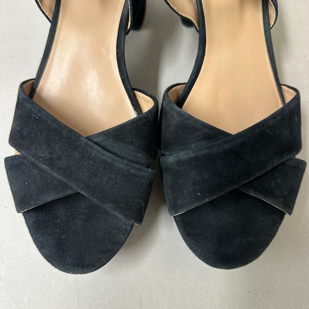 Aerosoles Cosmos‎ Crisscross Platform Sandal in Black Suede Size 9 Block Heel - Picture 5 of 15
